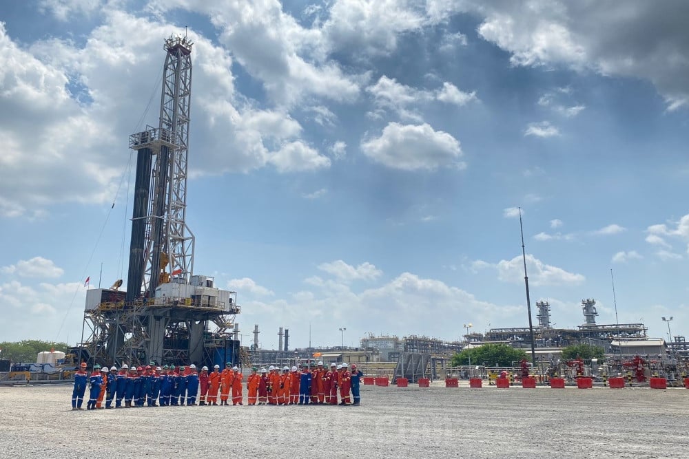 Fasilitas Blok Cepu yang dioperatori ExxonMobil Cepu Limited di Bojonegoro, Jawa Timur, Jumat (9/8/2024)/Bisnis-Afiffah Rahmah Nurdifa