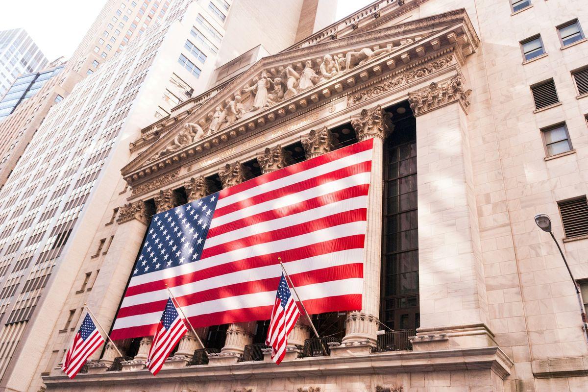 Ilustrasi Wall Street, bursa saham AS New York Stock Exchange. 